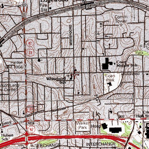 Topographic Map of The Church of Atlanta, GA