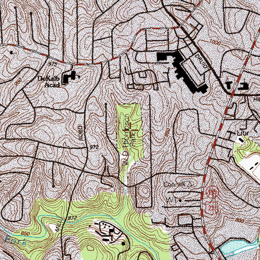 Topographic Map of Thompson Park, GA