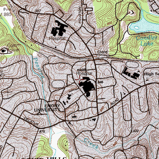 Topographic Map of Alabama Hall, GA