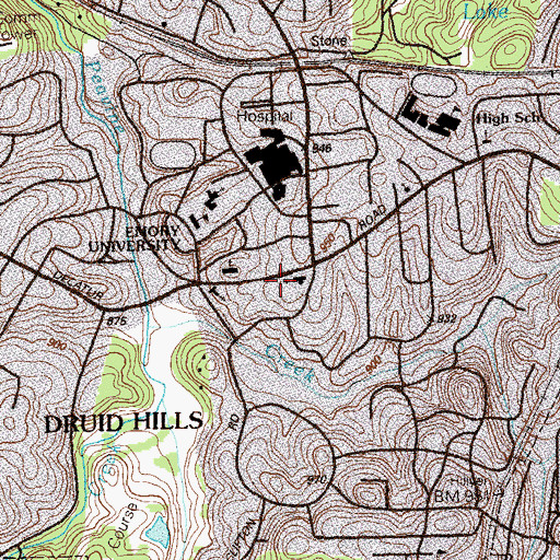Topographic Map of Glenn Youth Building, GA