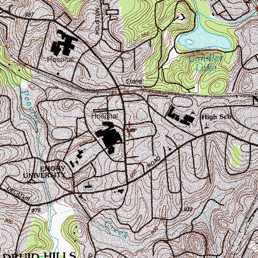 Topographic Map of Scarborough Memorial Building, GA