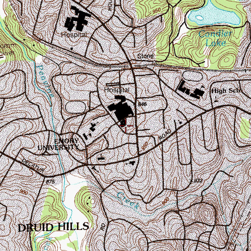 Topographic Map of Smith Hall, GA