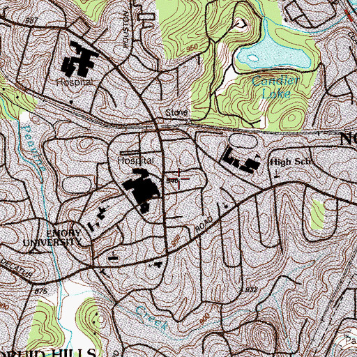Topographic Map of Uppergate Pavilion, GA