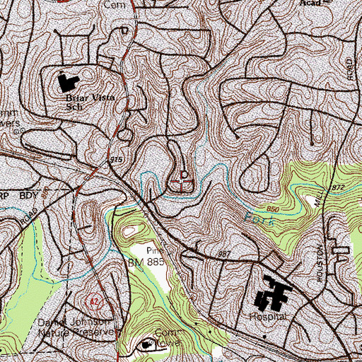 Topographic Map of Emory Wesley Woods Geriatric Hospital, GA