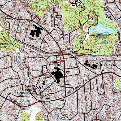 Topographic Map of Woodruff Health Sciences Center, GA