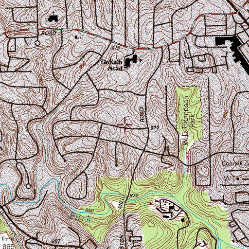 Topographic Map of Woodruff Memorial Building, GA