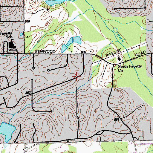 Topographic Map of Bethesda Woods South, GA