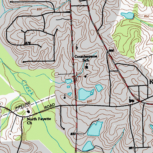 Topographic Map of Covenant Church, GA