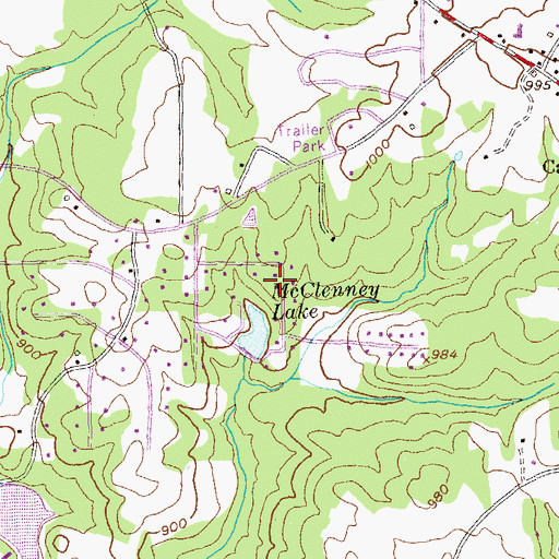 Topographic Map of McClenney Estates, GA