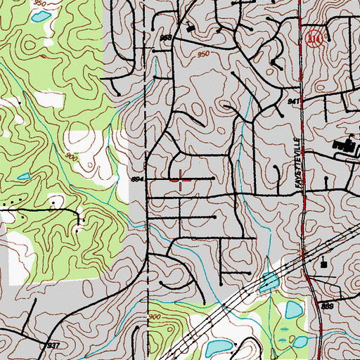 Topographic Map of Camp Valley Estates, GA