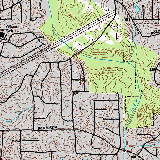 Topographic Map of Frog Hollow, GA