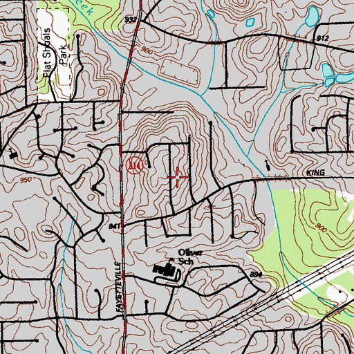 Topographic Map of Kings Forest, GA