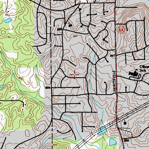 Topographic Map of Levgard Estates, GA
