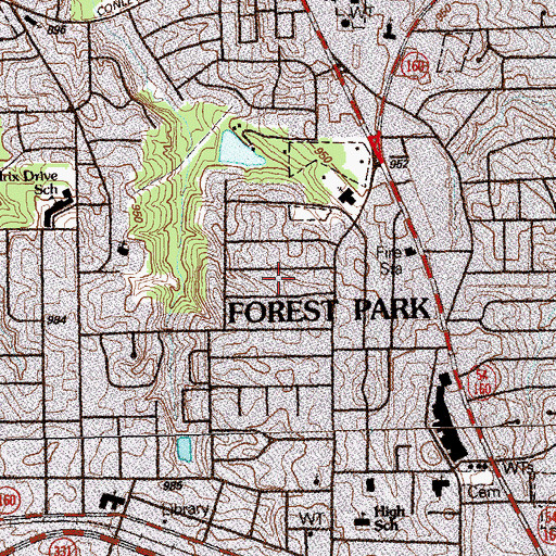 Topographic Map of Manor Ridge Park, GA