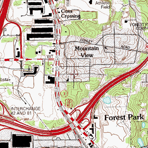 Topographic Map of Maxwelton, GA