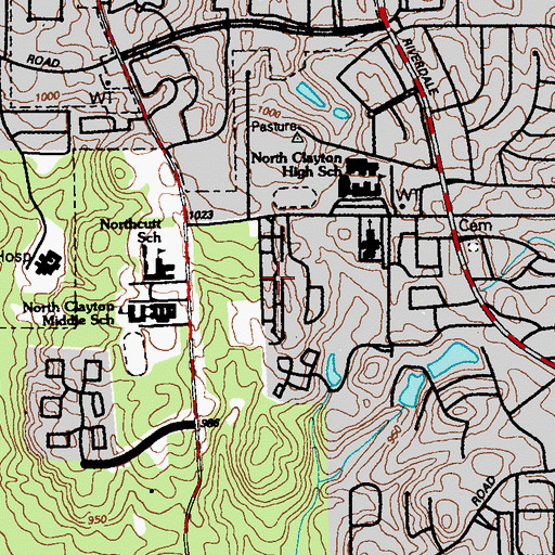 Topographic Map of Park Place South, GA