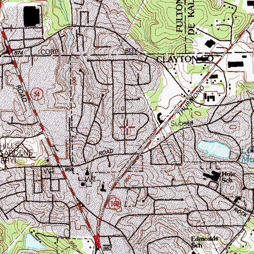 Topographic Map of South Bend, GA