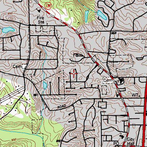 Topographic Map of Steeplechase, GA