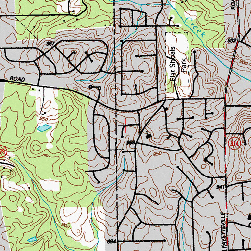 Topographic Map of Valley Forest, GA
