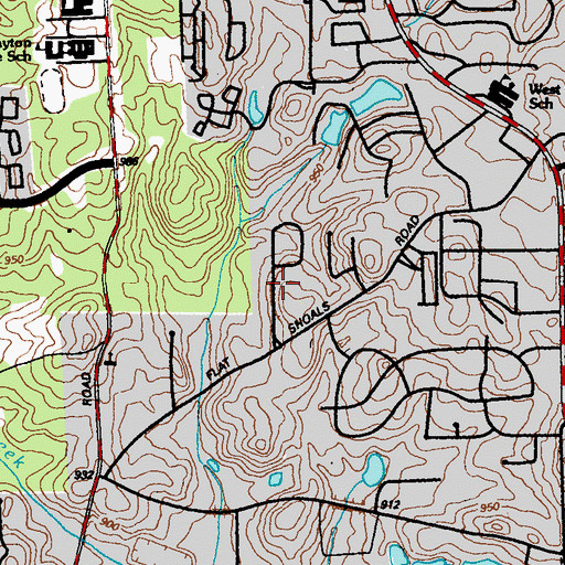 Topographic Map of Williamsburg Park, GA
