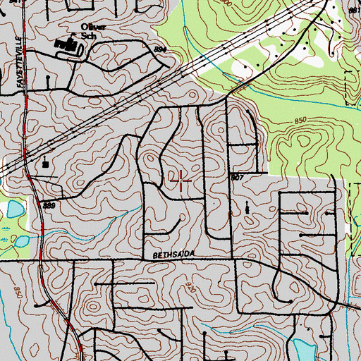 Topographic Map of Windermere Woods, GA