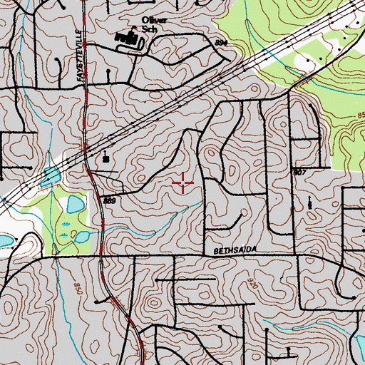 Topographic Map of Windy Hill Manor, GA