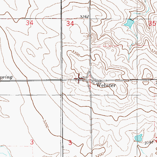 Topographic Map of Webster Post Office (historical), MT