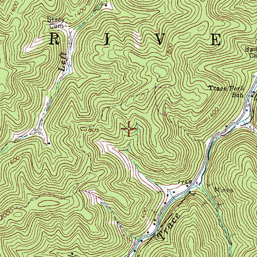 Topographic Map of Trap Fork School (historical), WV
