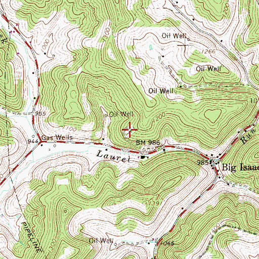 Topographic Map of Big Isaac Cemetery, WV