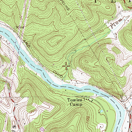 Topographic Map of Brittain (historical), WV