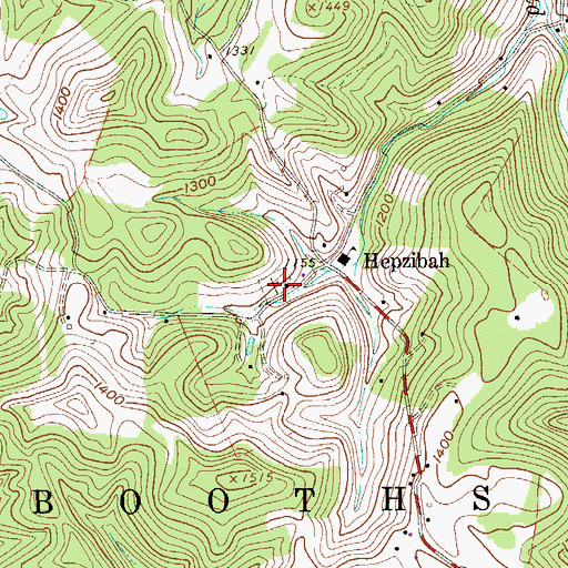 Topographic Map of Hepzibah Baptist Church, WV