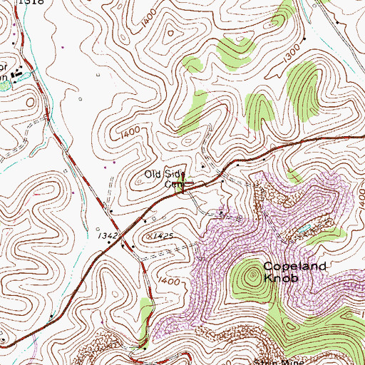 Topographic Map of Old Side Church (historical), WV