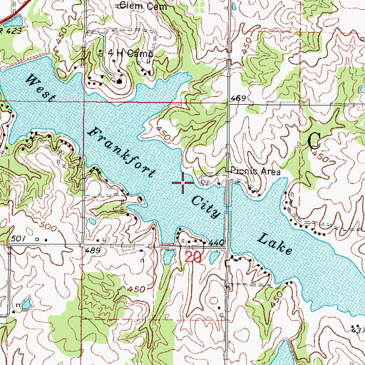 Topographic Map of New City Lake, IL