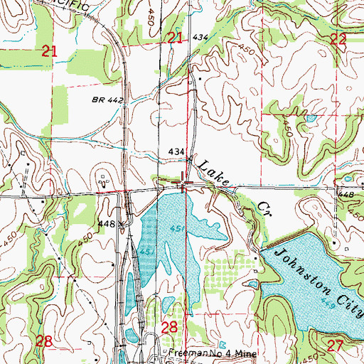 Topographic Map of Fresh Water Lake Impoundment Structure Dam, IL