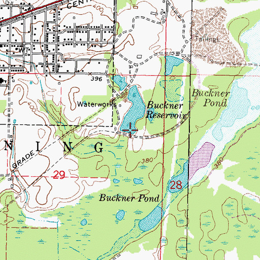 Topographic Map of Buckner Reservoir Dam, IL