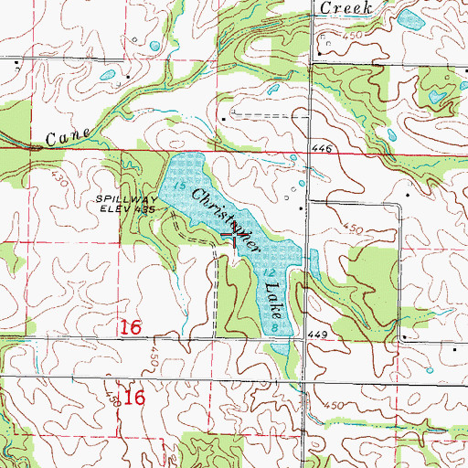 Topographic Map of Christopher Lake, IL
