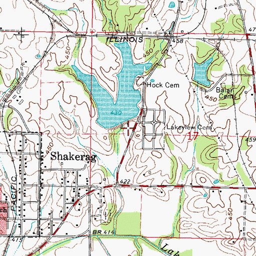 Topographic Map of Sweet Lake Dam, IL