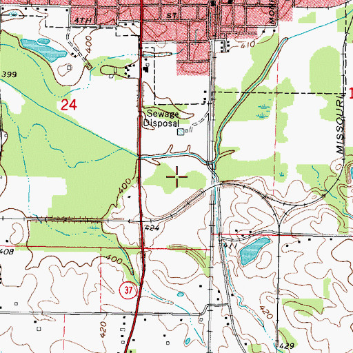 Topographic Map of Johnston City Sewage Lagoon Dam, IL