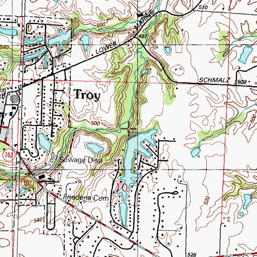 Topographic Map of Twin Lakes Dam, IL