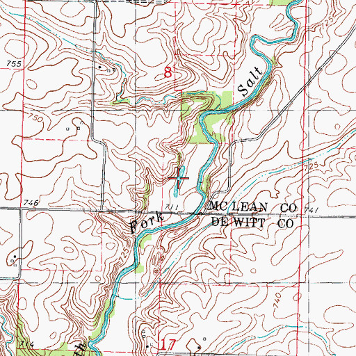Topographic Map of Clyde Vance Lake, IL