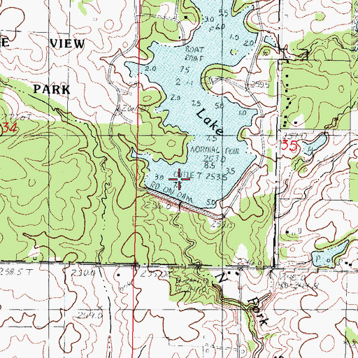 Topographic Map of Moraine View Dam, IL