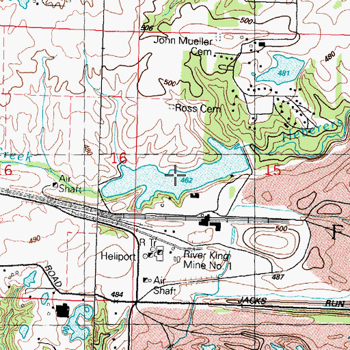 Topographic Map of River King Mine Lake, IL