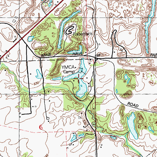 Topographic Map of YMCA Camp Lake, IL