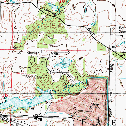 Topographic Map of Freedom Farm Lake, IL