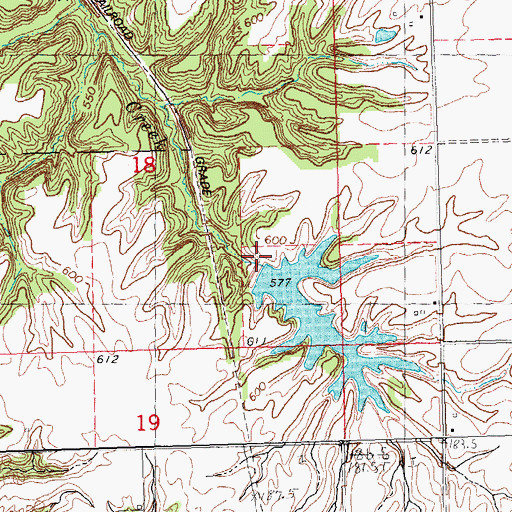 Topographic Map of Finger Lake Dam, IL