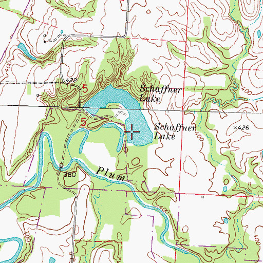 Topographic Map of Schaffner Lake Number 1 Dam, IL