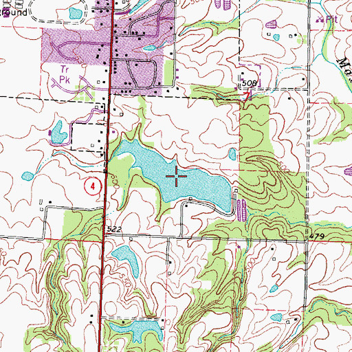Topographic Map of Old City Reservoir, IL