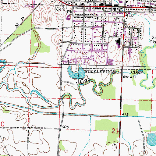 Topographic Map of Crescent Club Lake, IL