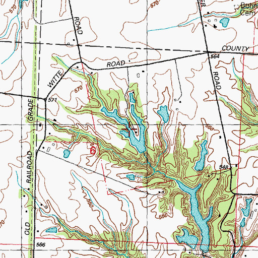 Topographic Map of Kapes Lake, IL