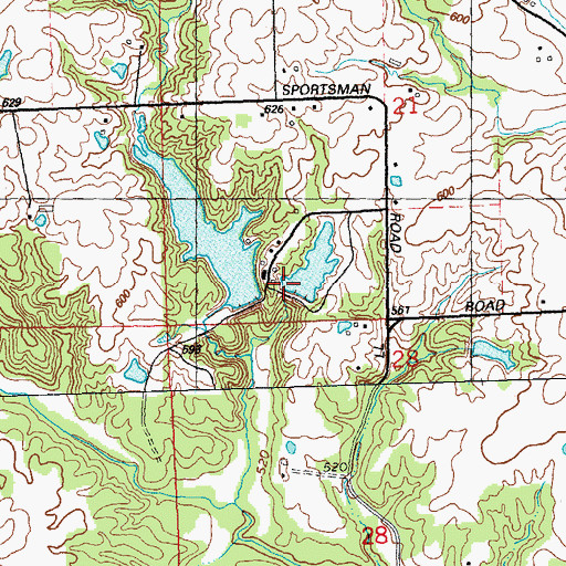 Topographic Map of Waterloo Sportsman Club Lake Dam Number 2, IL